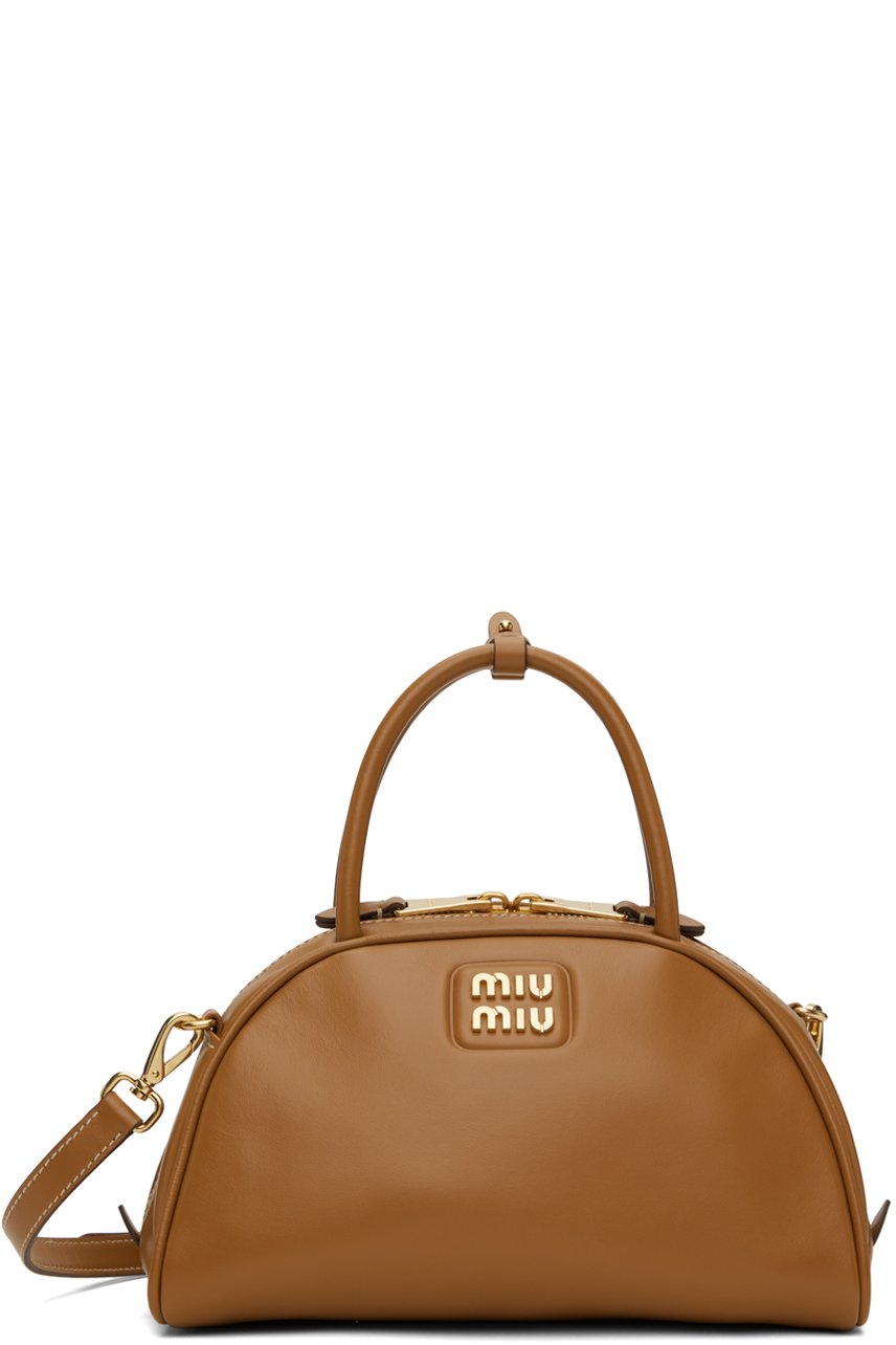 Miu Miu - Sac à main brun clair en cuir