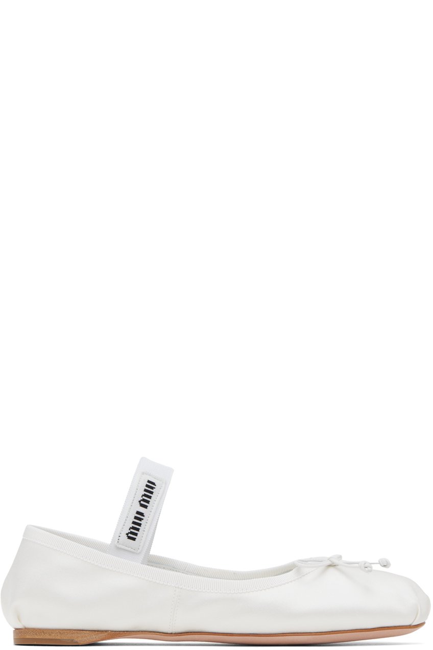 Miu Miu - Ballerines blanches en satin