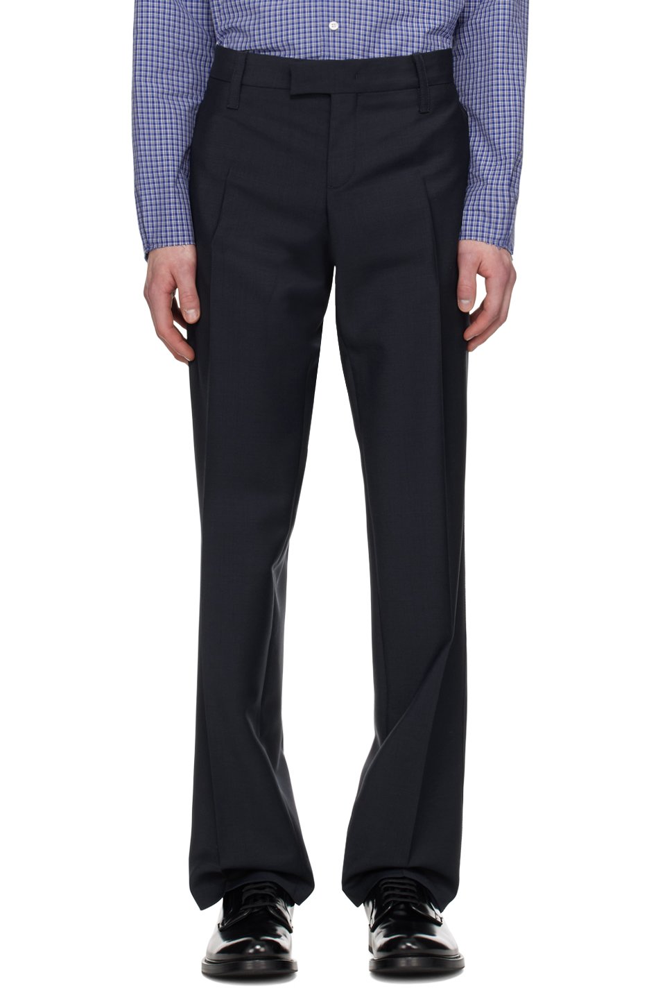 Miu Miu - Pantalon bleu marine à taille basse