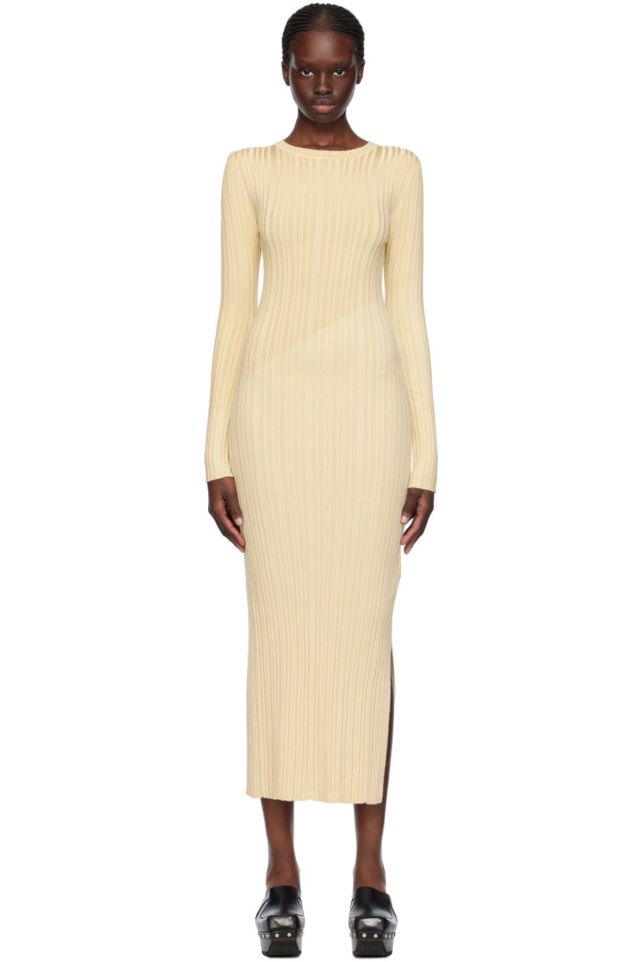 Nanushka - Robe longue Maeron blanc cassé