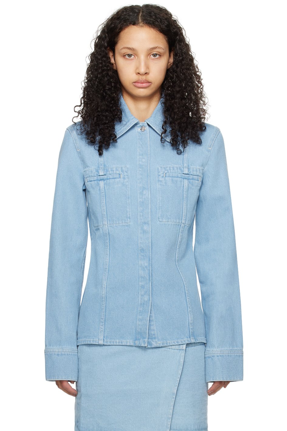 Nanushka - Blouson Mireio bleu en denim