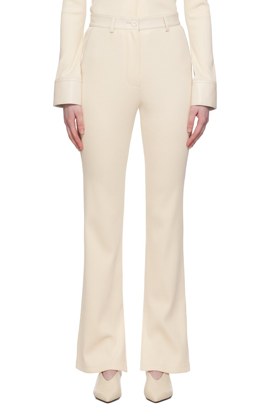 Nanushka - Pantalon Mykas blanc cassé