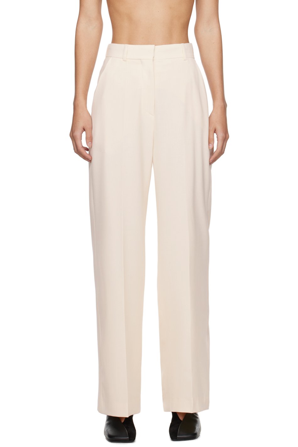 Nanushka - Pantalon Lanai blanc cassé