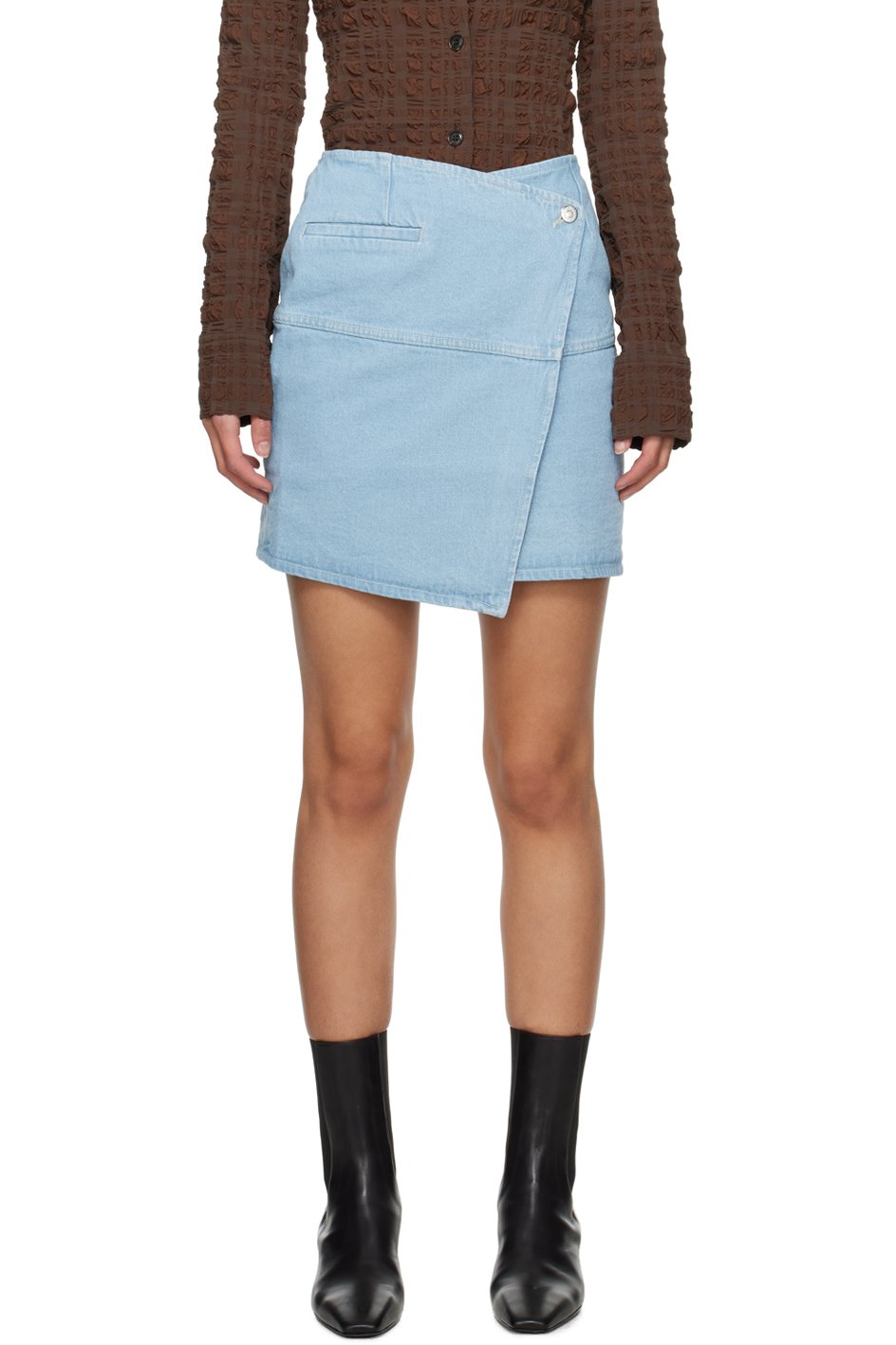 Nanushka - Minijupe Casna bleue en denim