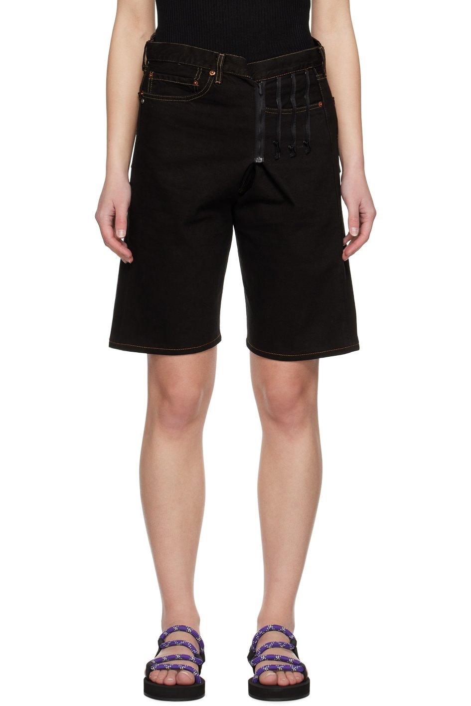 Bless - Black Upcycled Denim Shorts