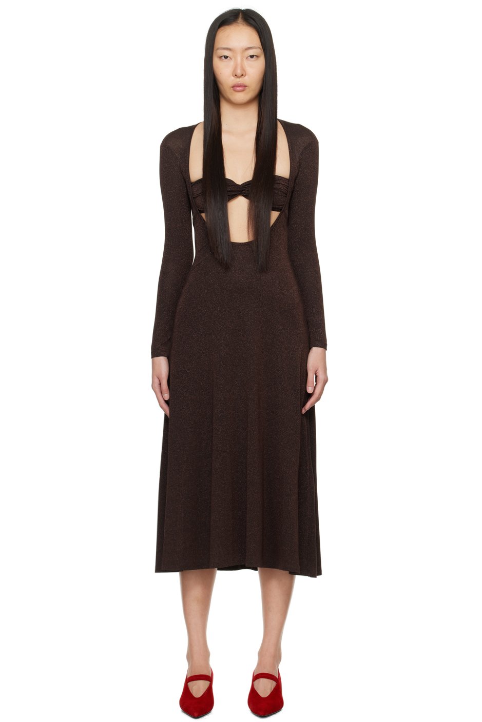Beaufille - Robe midi Baes brune