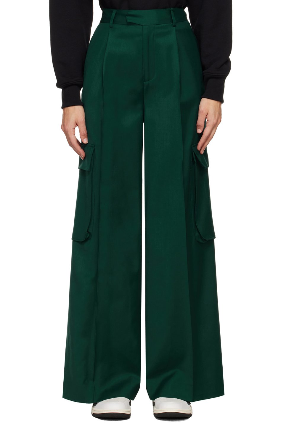 AMIRI - Pantalon vert à plis