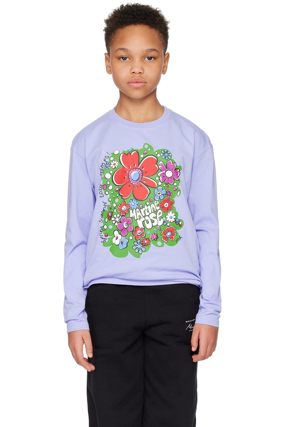 Martine Rose - Enfant | T-shirt à manches longues bleu exclusif à SSENSE