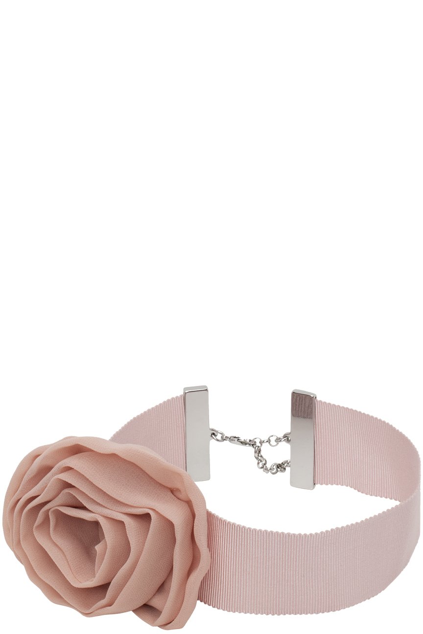 Blumarine - Ras-du-cou rose à ornement floral