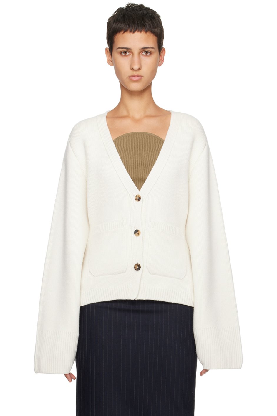 KHAITE - Cardigan 'The Scarlet' blanc cassé