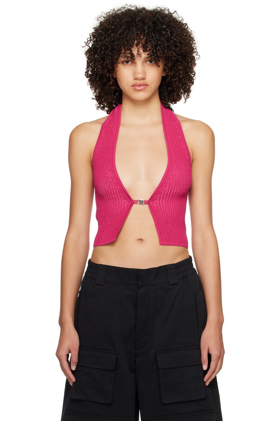 MISBHV - Débardeur rose en tricot façonné exclusif à SSENSE