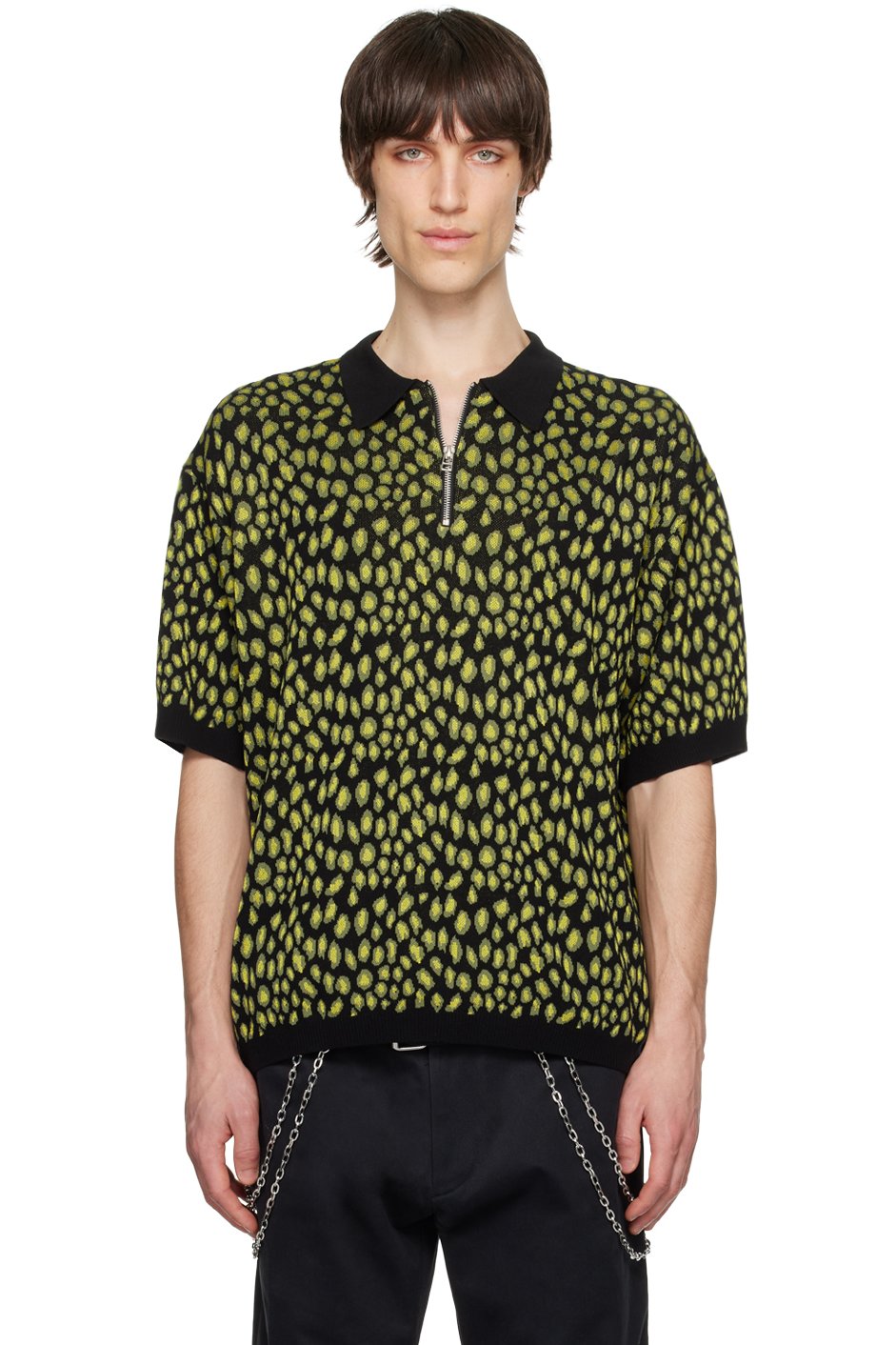 BLUEMARBLE - Black & Yellow Jacquard Polo