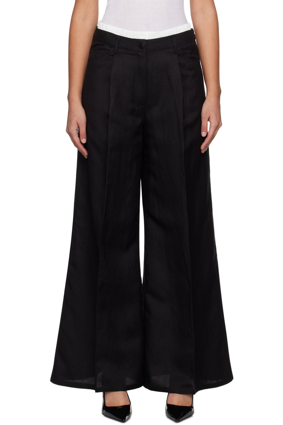 REMAIN Birger Christensen - Pantalon noir en tissu de costume