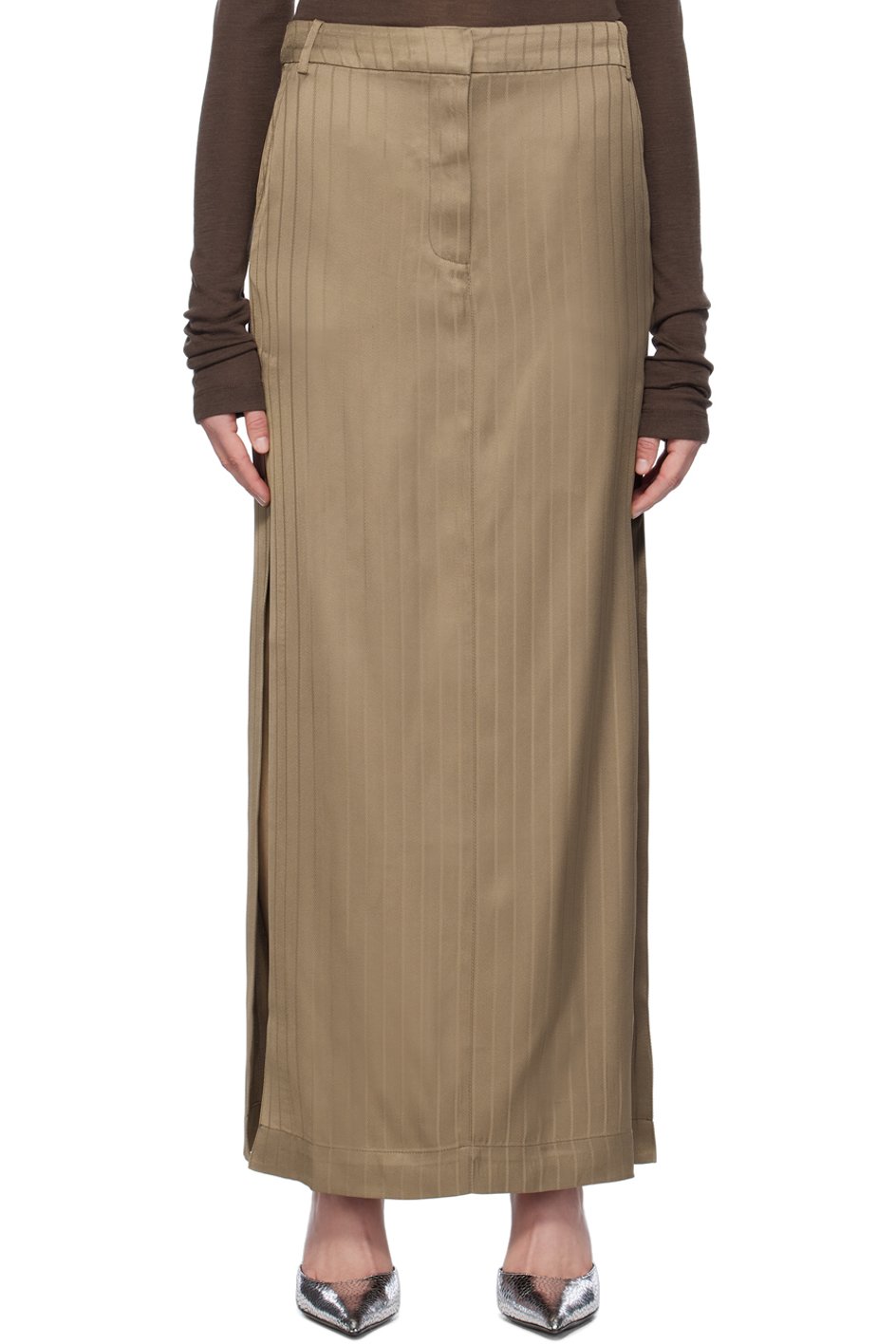 REMAIN Birger Christensen - Jupe de tailleur longue brune