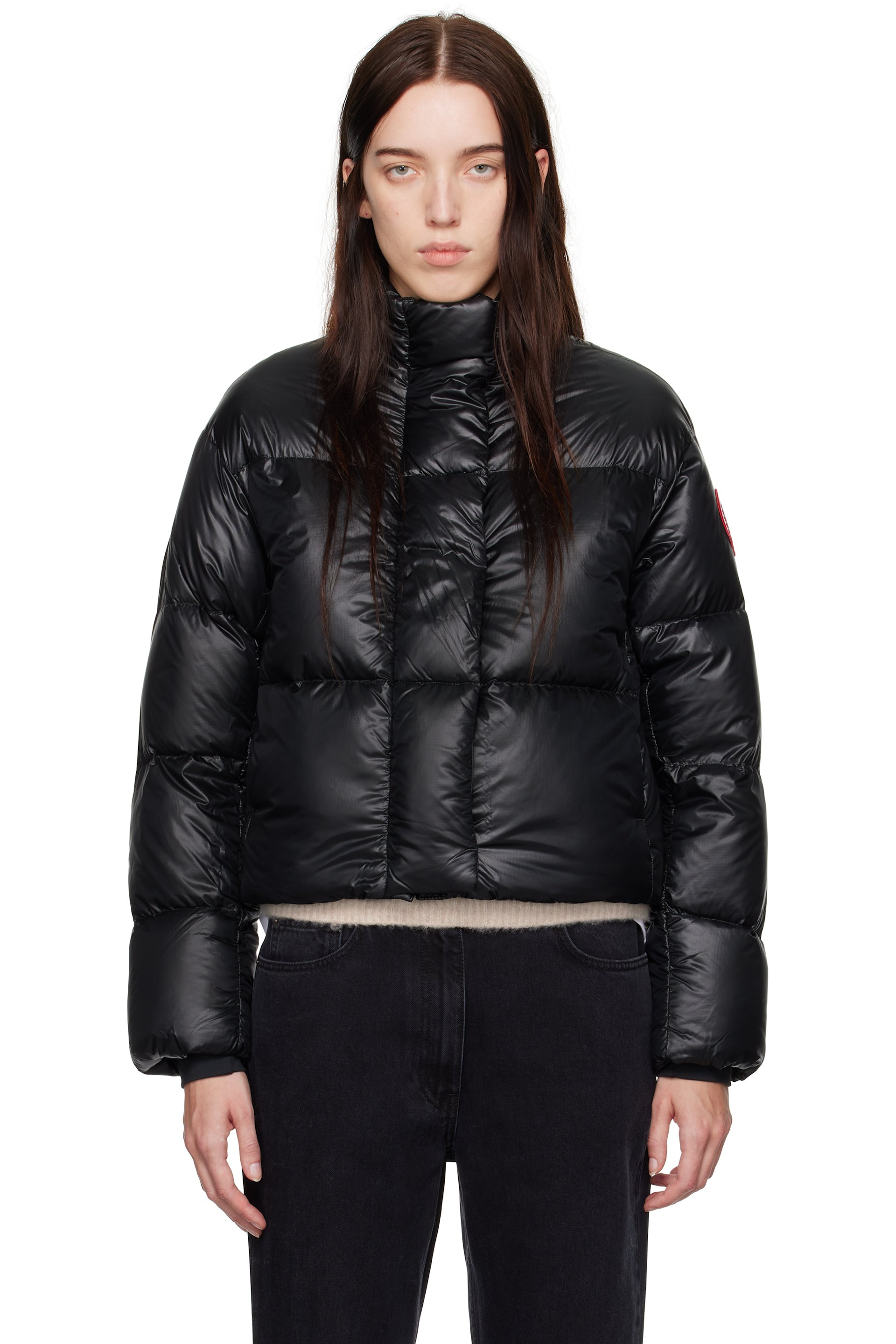 Canada Goose - Blouson matelassé écourté Cypress noir rembourré en duvet