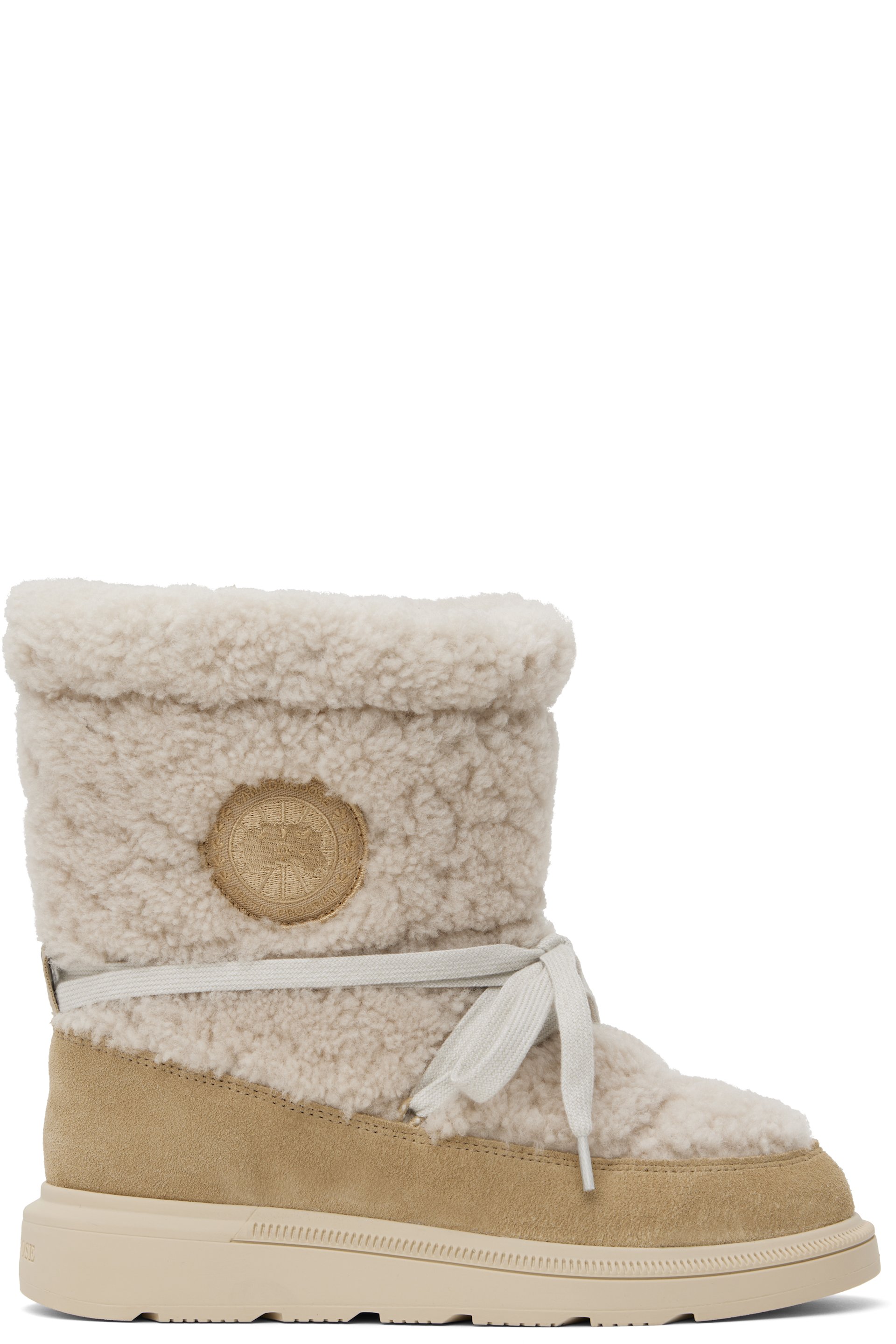 Canada Goose - Bottes isolées Demma beiges en peau retournée