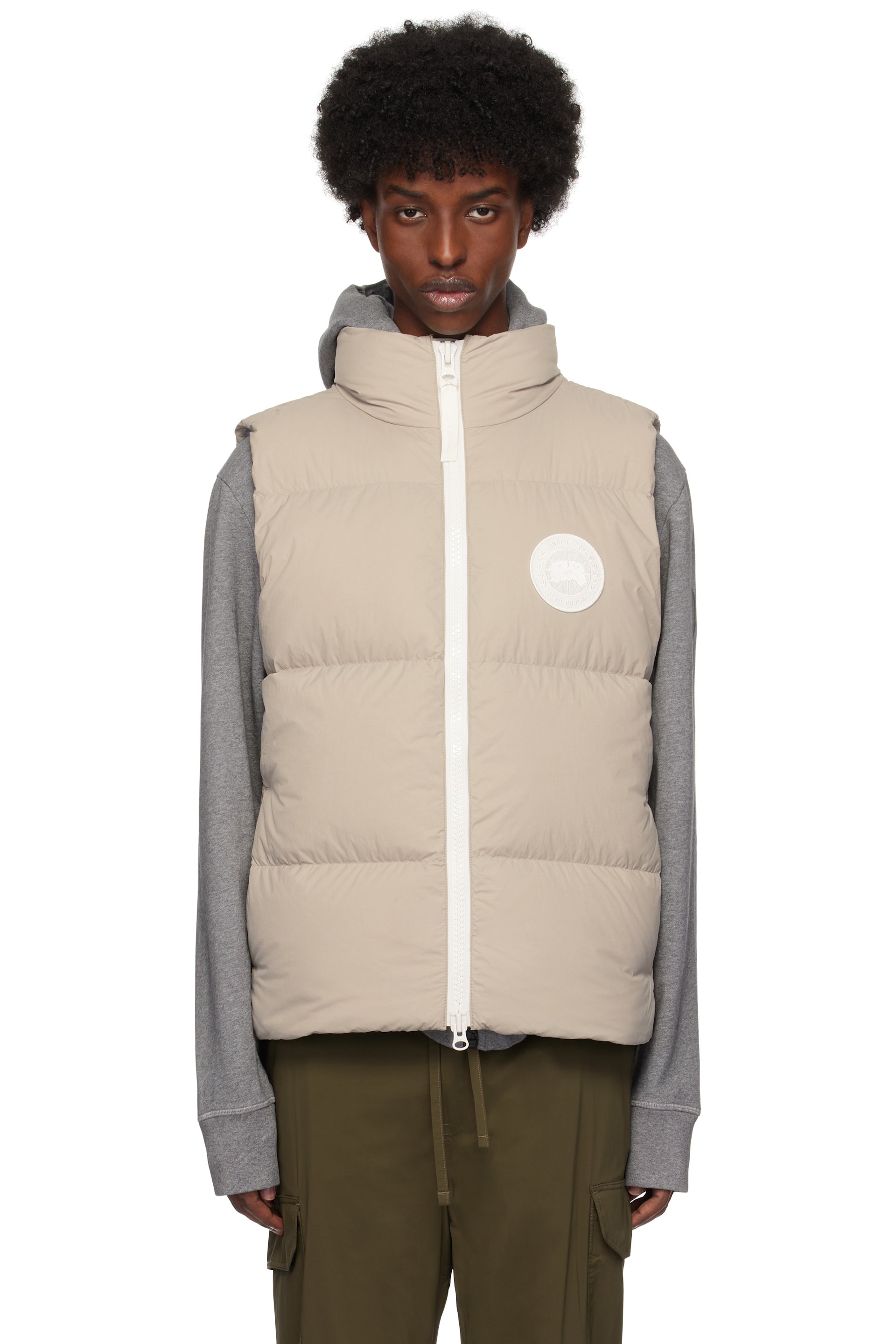 Canada Goose - Veste Lawrence beige rembourrée en duvet - White Label