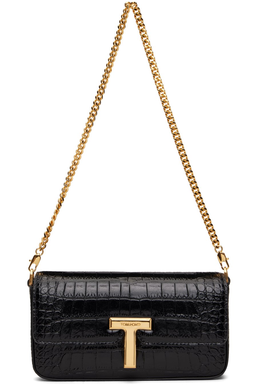 TOM FORD - Mini sac Wallis noir gaufré façon croco