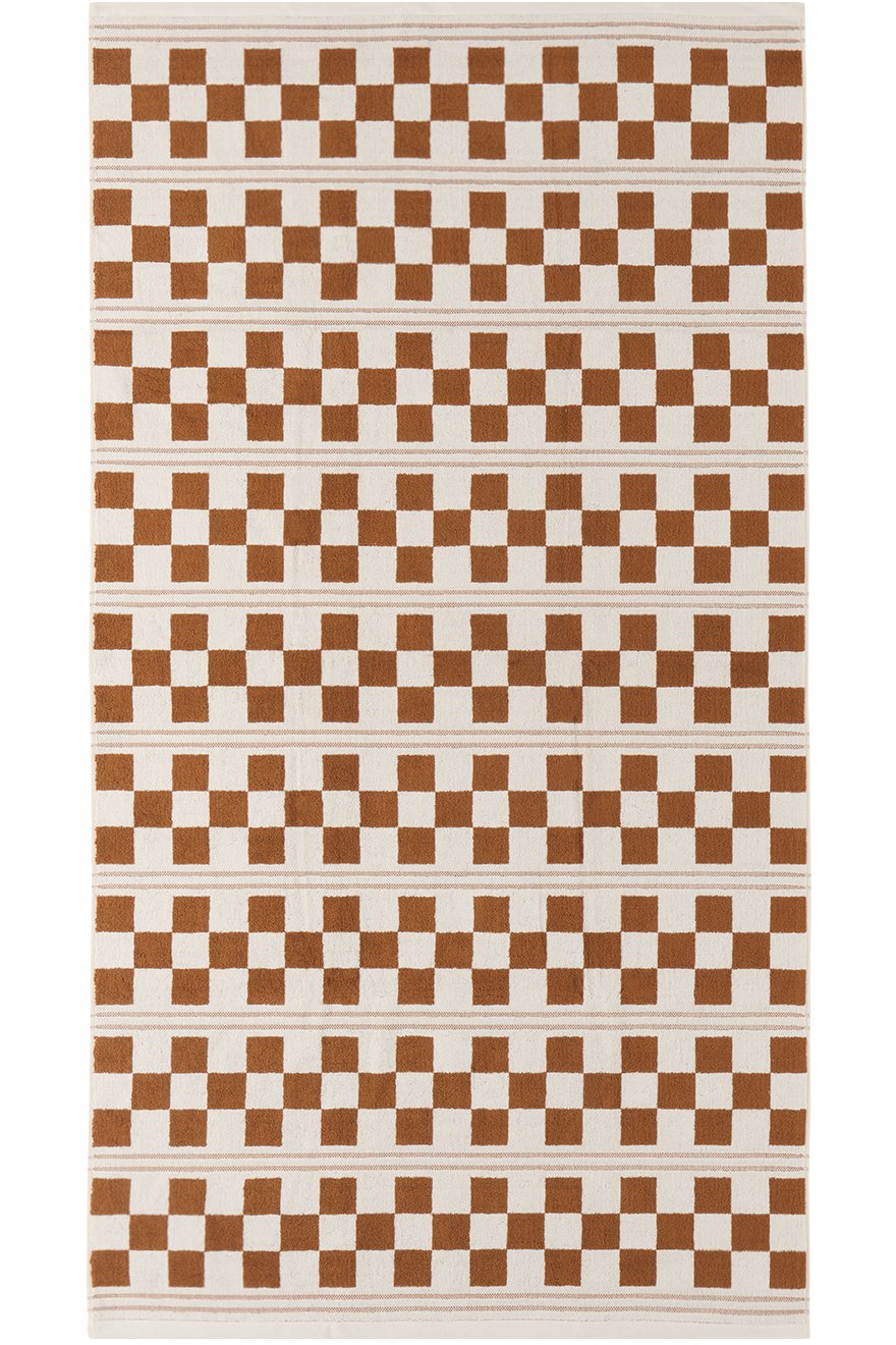 Baina - Off-White & Orange Busby Pool Towel