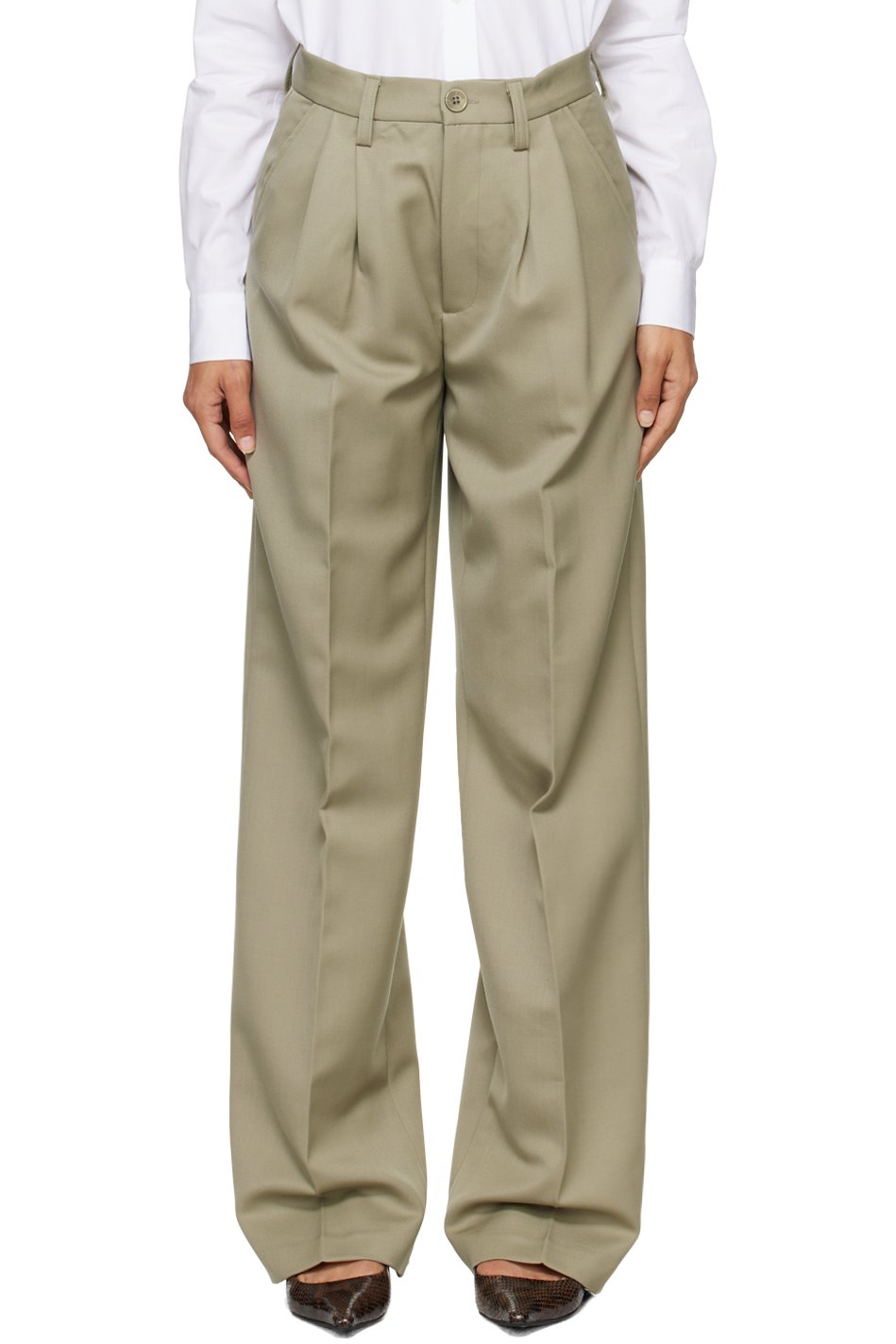 ANINE BING - Pantalon Carrie kaki