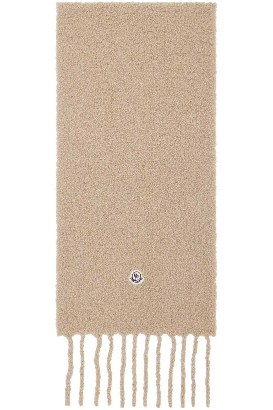 Moncler - Écharpe beige à franges