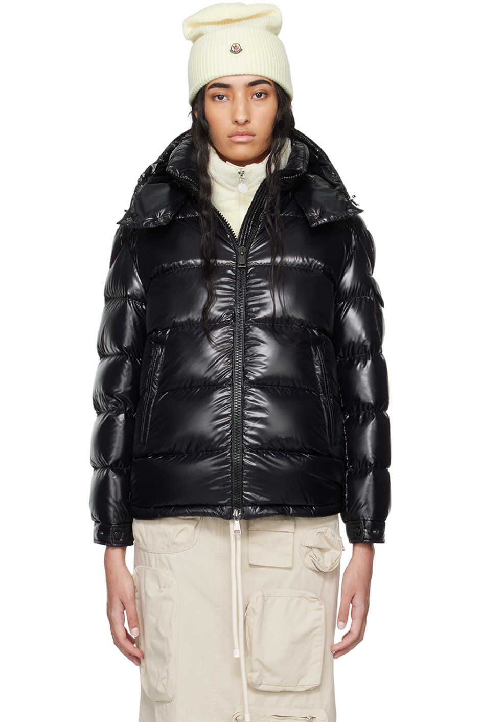 Moncler - Blouson Maire noir rembourré en duvet