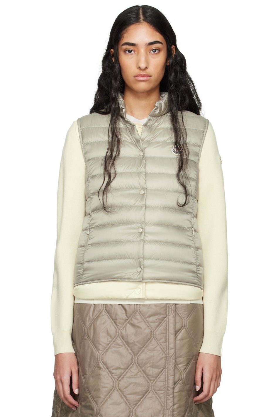 Moncler - Veste Liane grise rembourrée en duvet