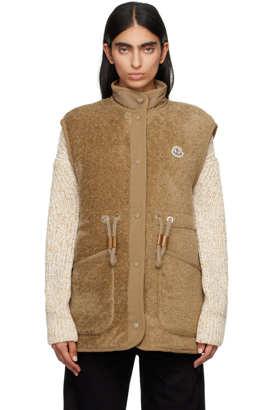 Moncler - 黄褐色 Bost Teddy 羽绒马甲
