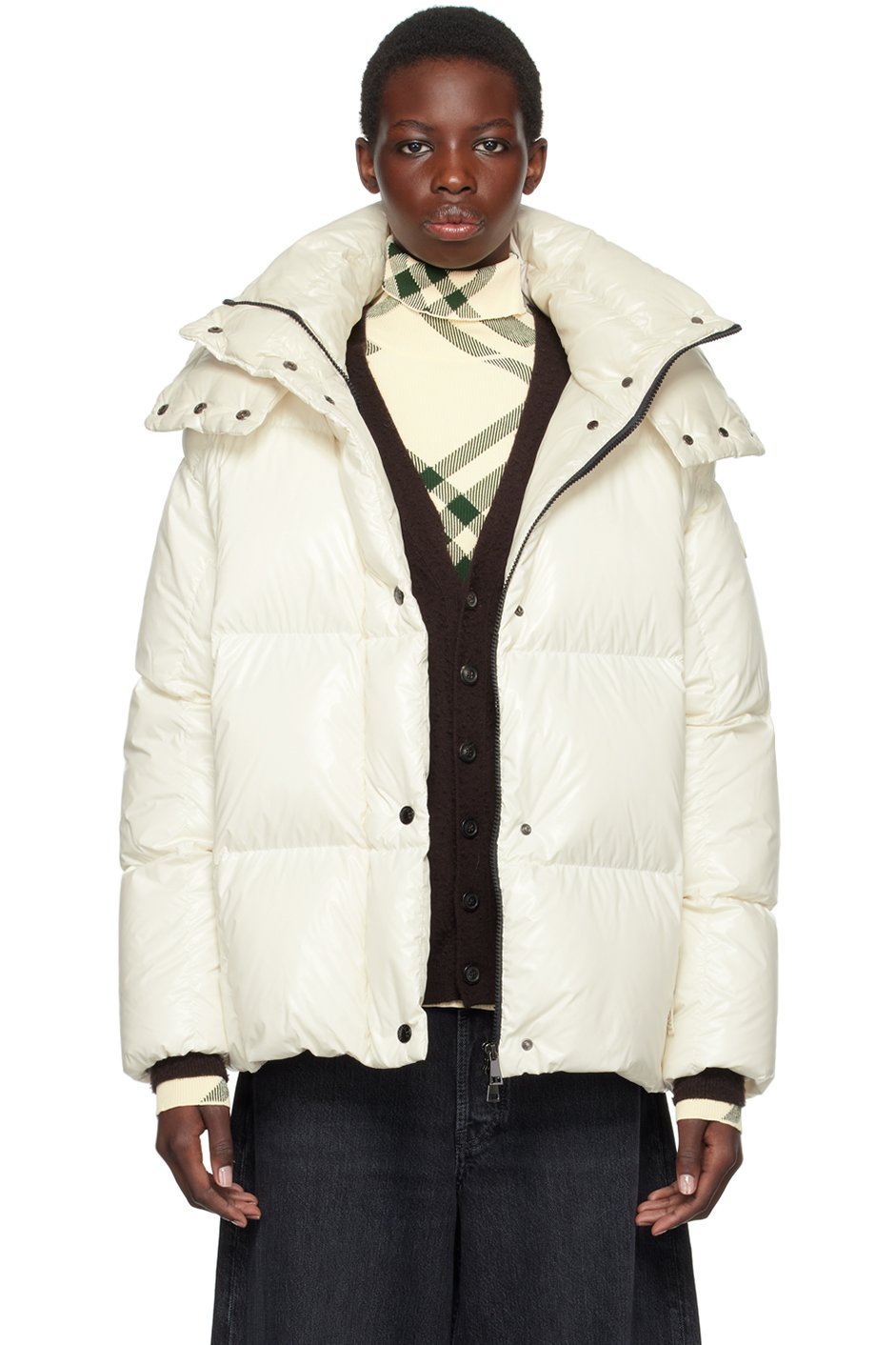 Moncler - Blouson Parana blanc rembourré en duvet