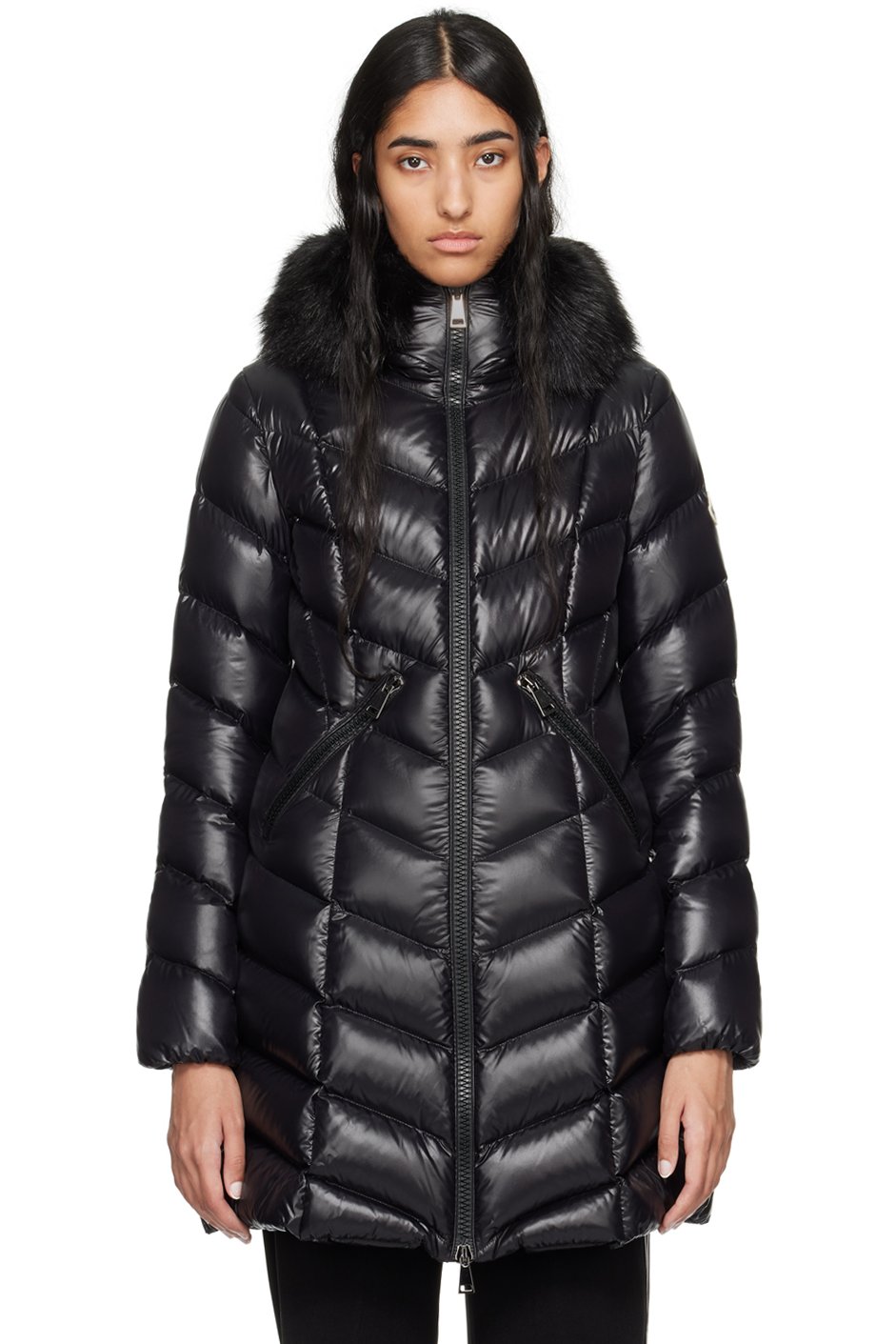 Moncler - Manteau Fulmarus noir rembourré en duvet