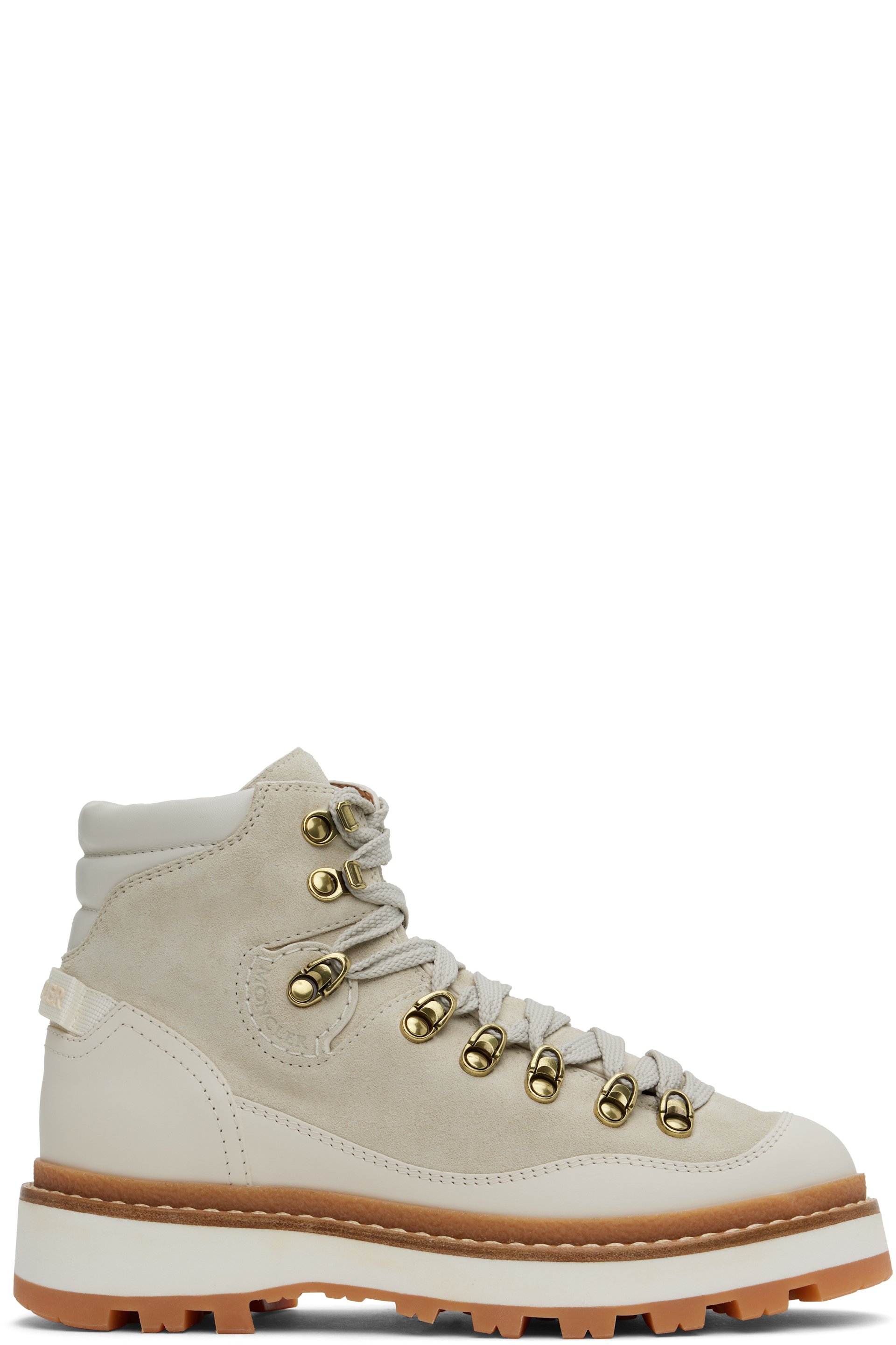 Moncler - Bottes de randonnée Peka blanc cassé