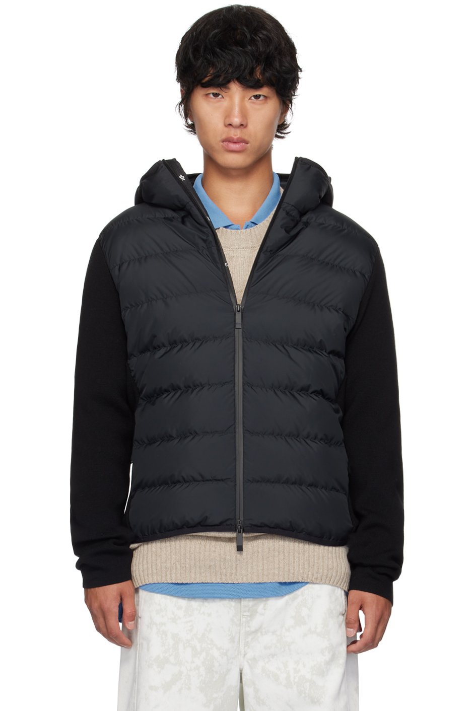 Moncler - Black Paneled Down Jacket