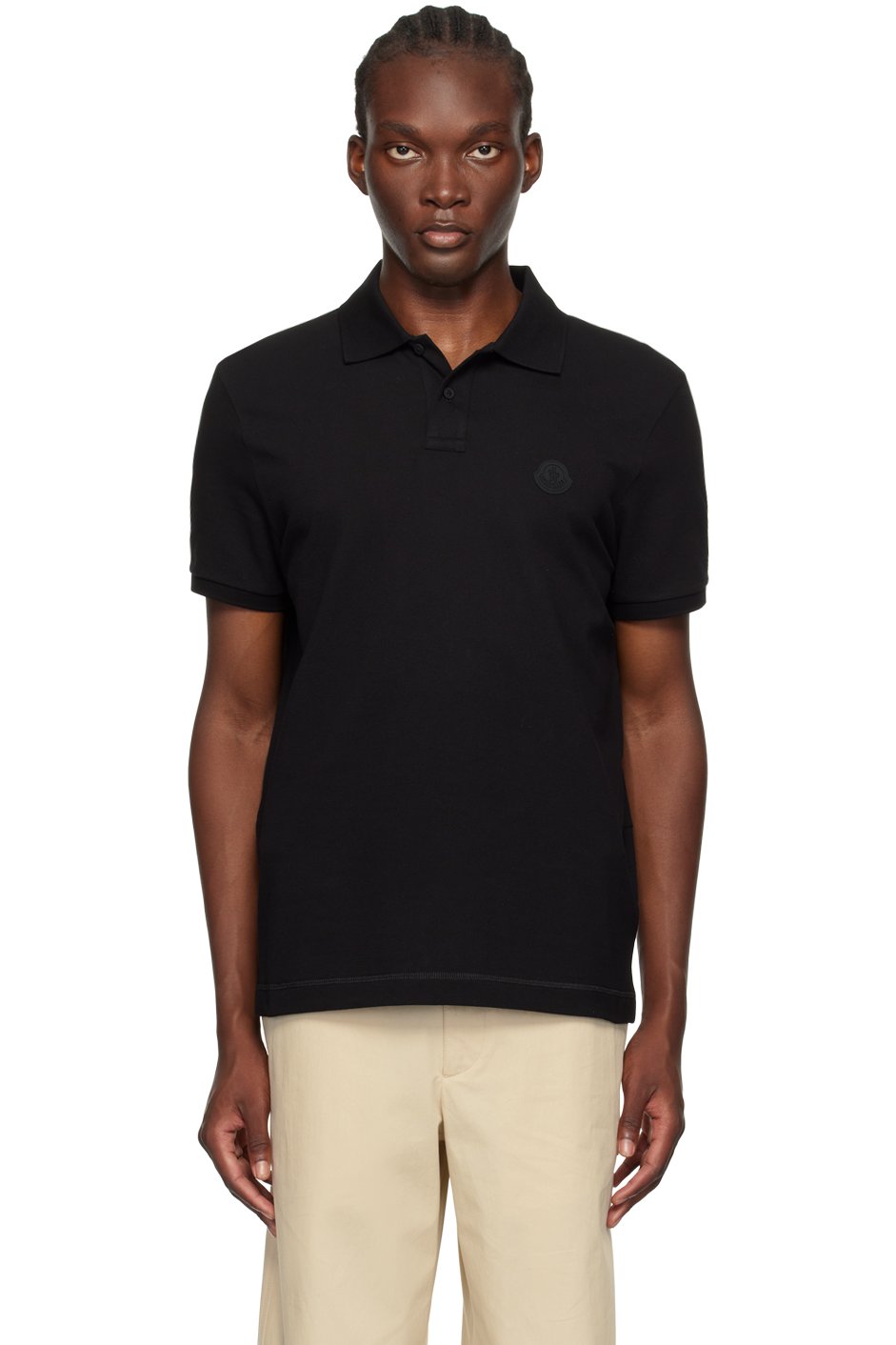 Moncler - Black Logo Patch Polo