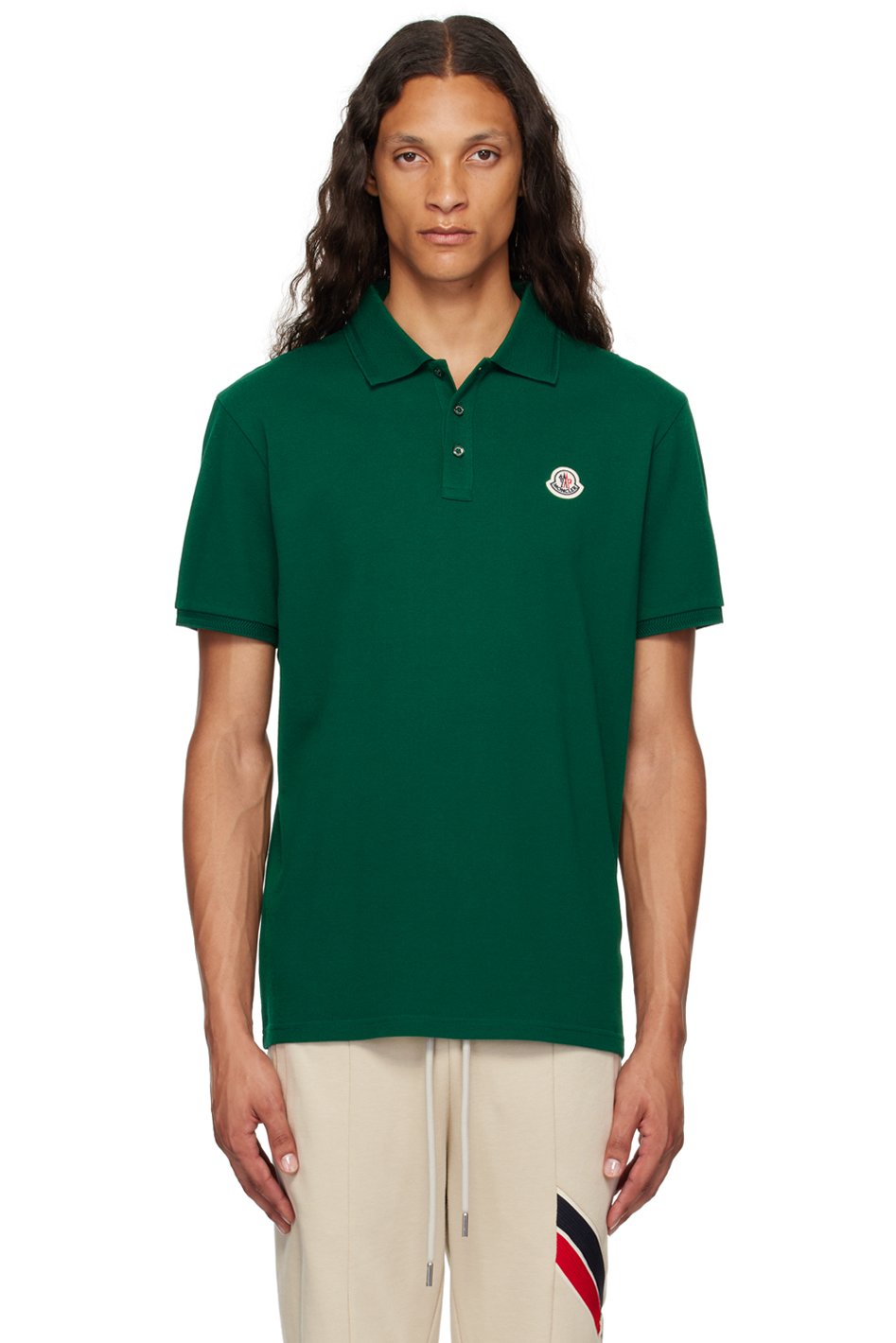 Moncler - Green Logo Patch Polo