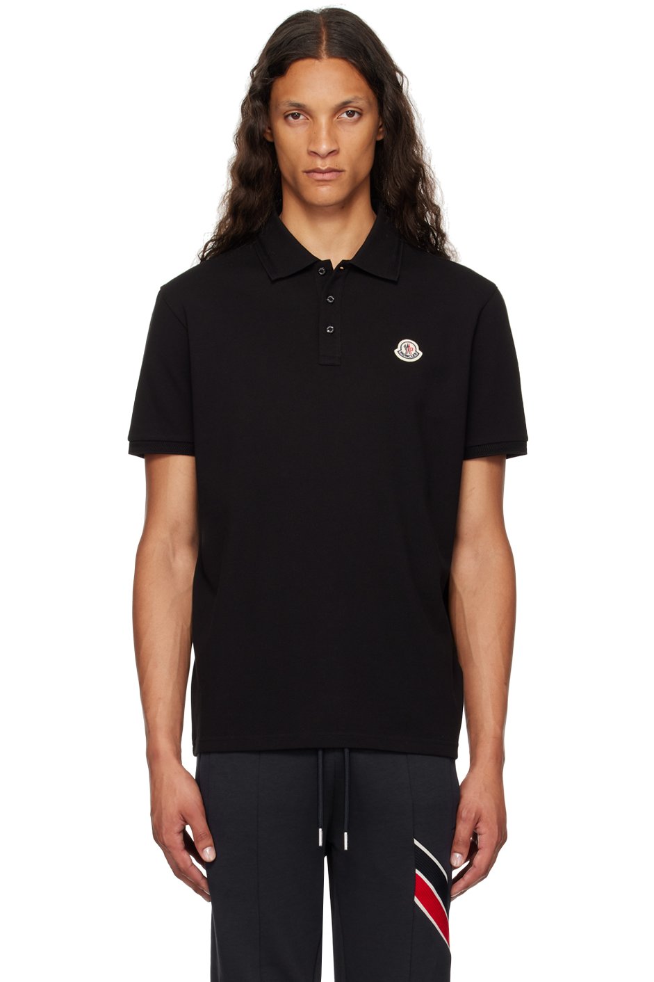 Moncler - Black Logo Patch Polo