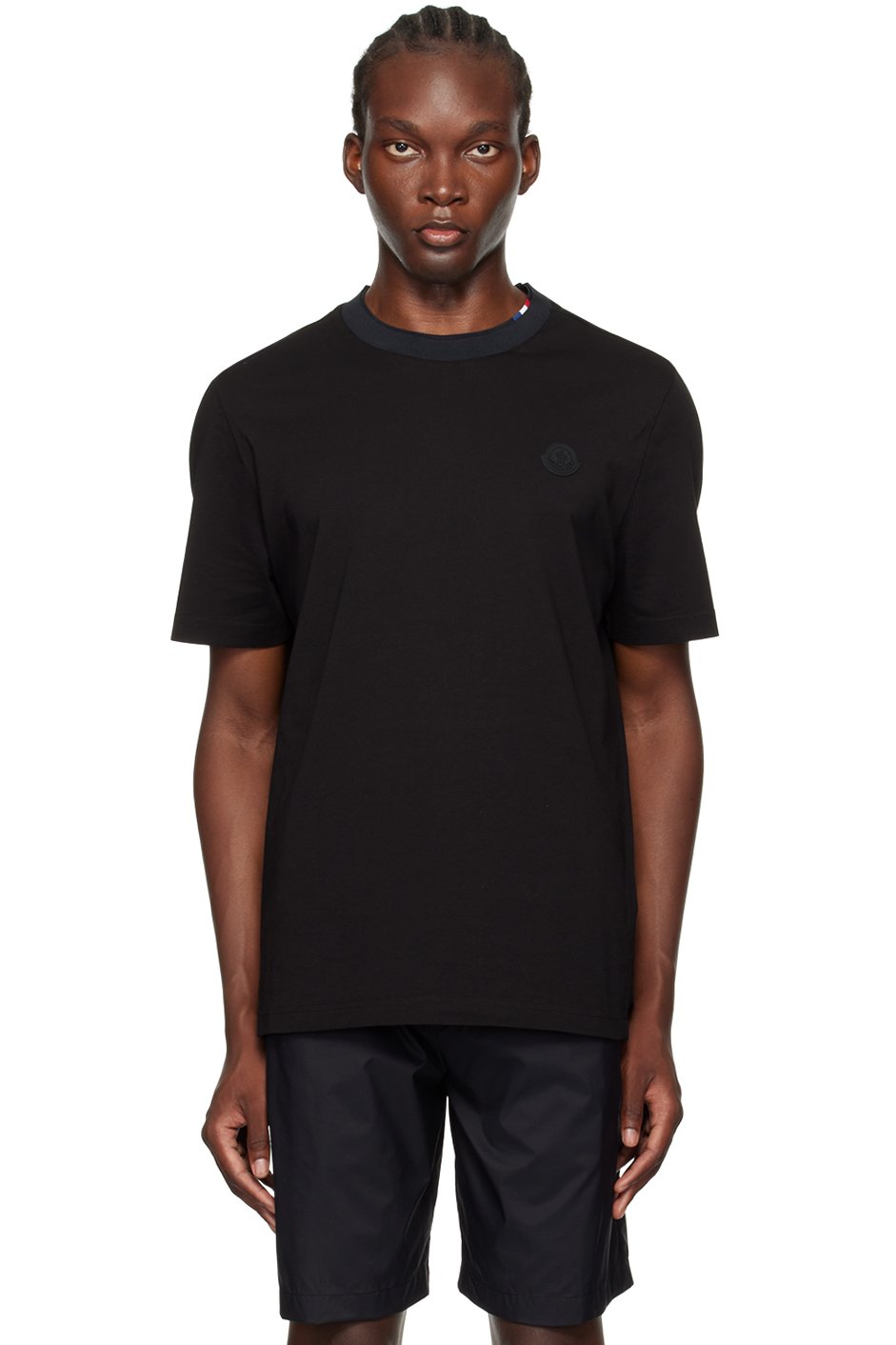 Moncler - ブラック ロゴパッチ Tシャツ