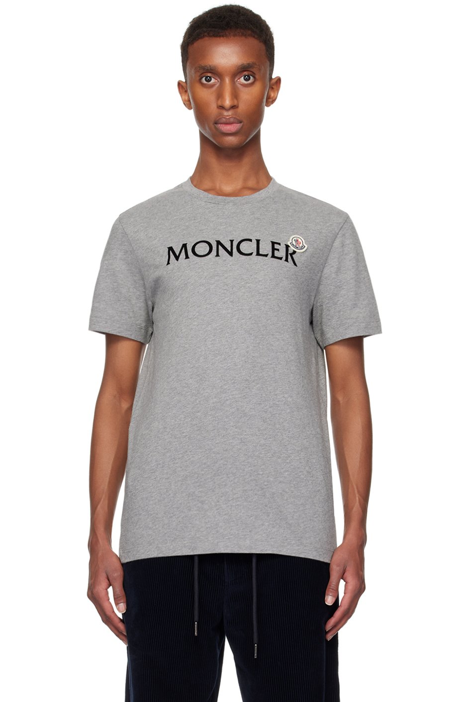 Moncler - グレー フロックロゴ Tシャツ