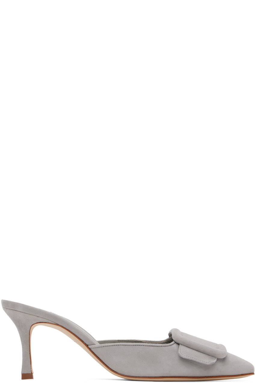 Manolo Blahnik - Gray Maysale Mules