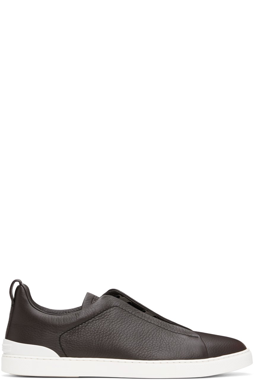 ZEGNA - Baskets Triple Stitch™ brunes
