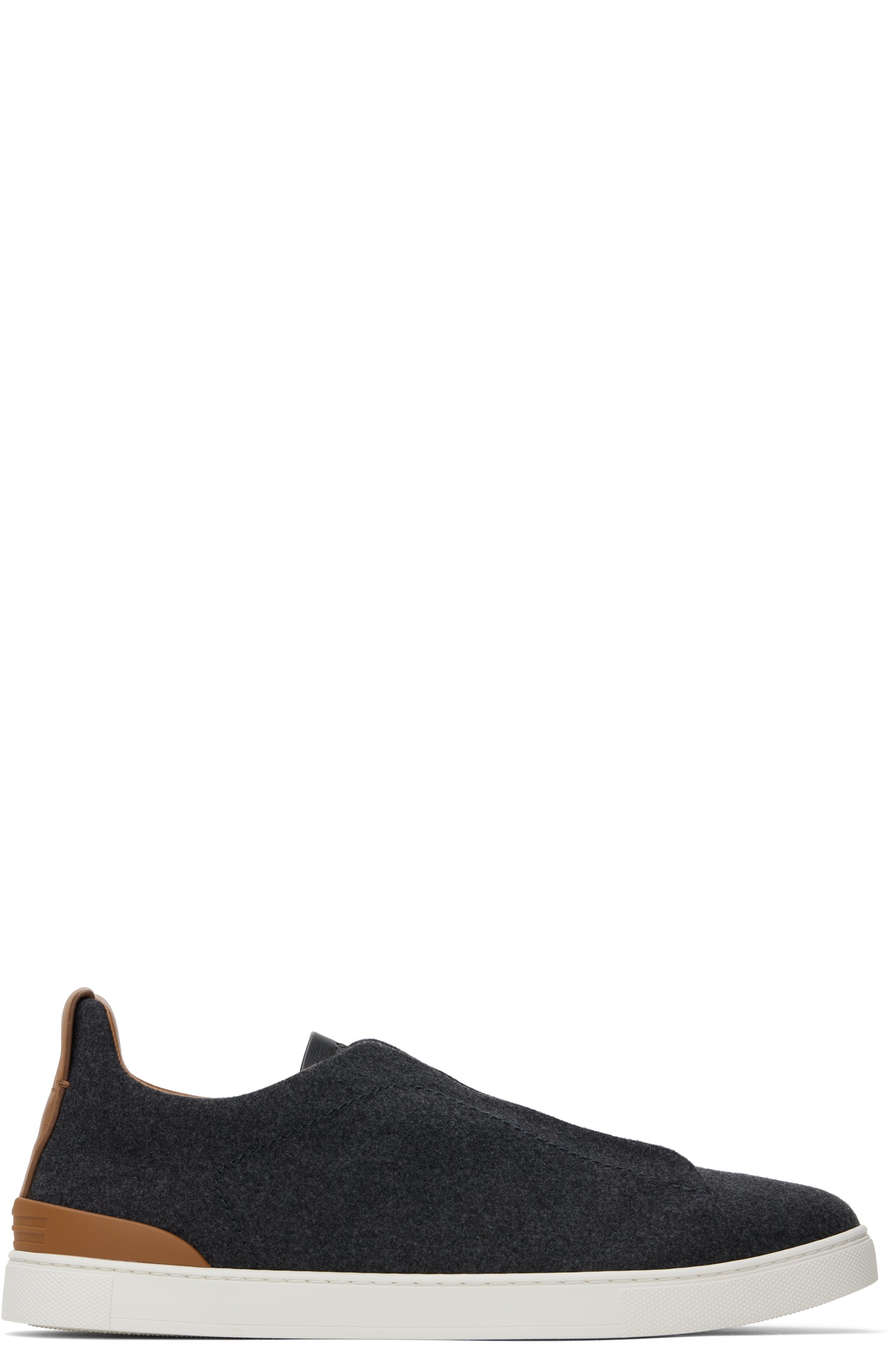ZEGNA: Gray #UseTheExisting Triple Stitch Sneakers | SSENSE