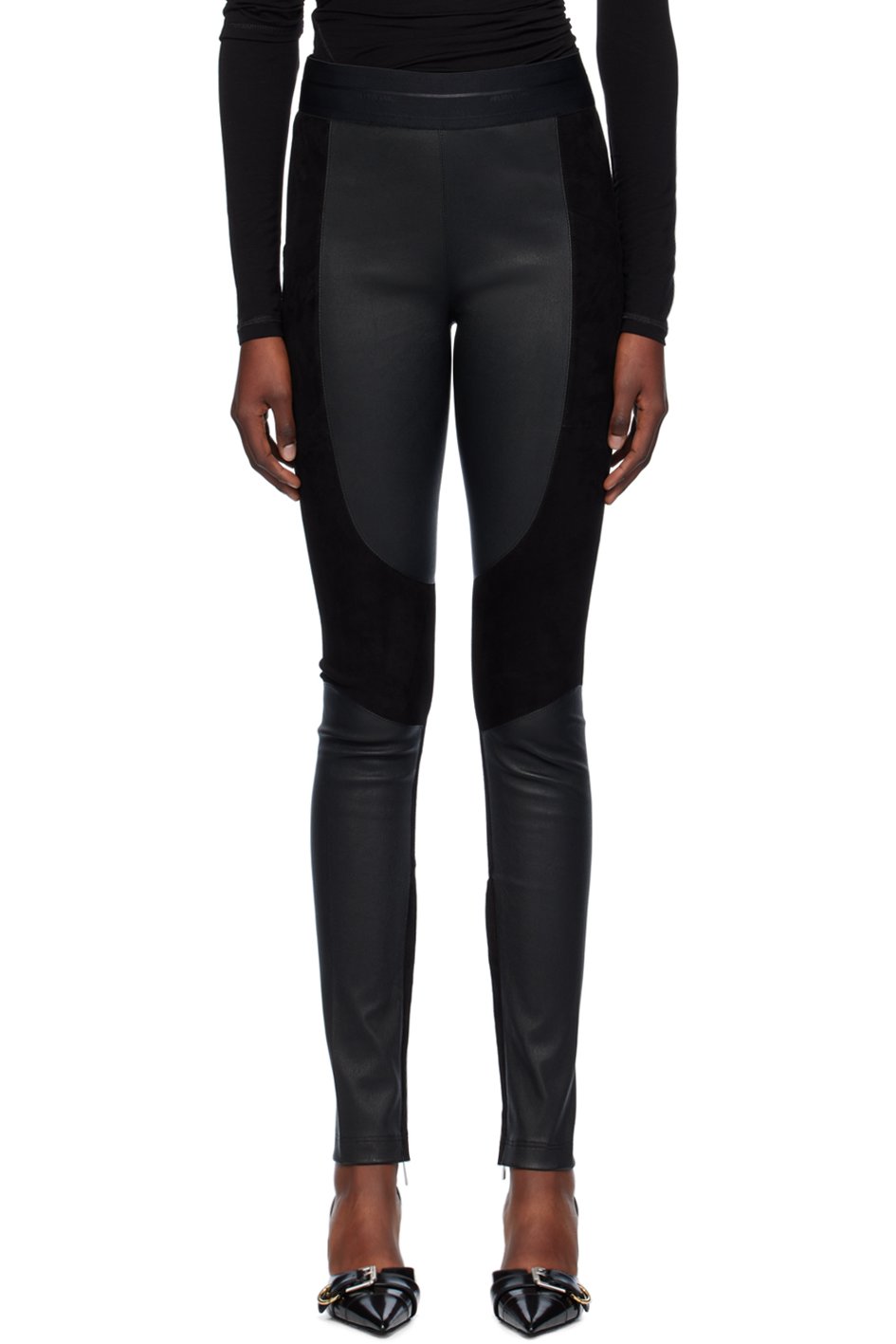 Helmut Lang - Black Racer Leather Leggings