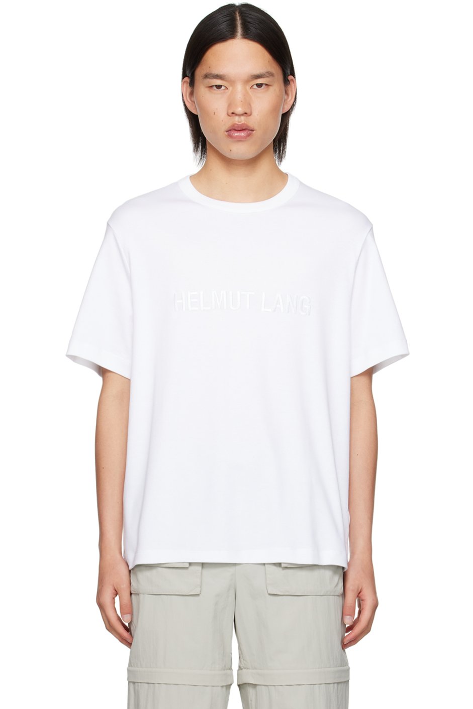 Helmut Lang - 白色刺绣 T 恤