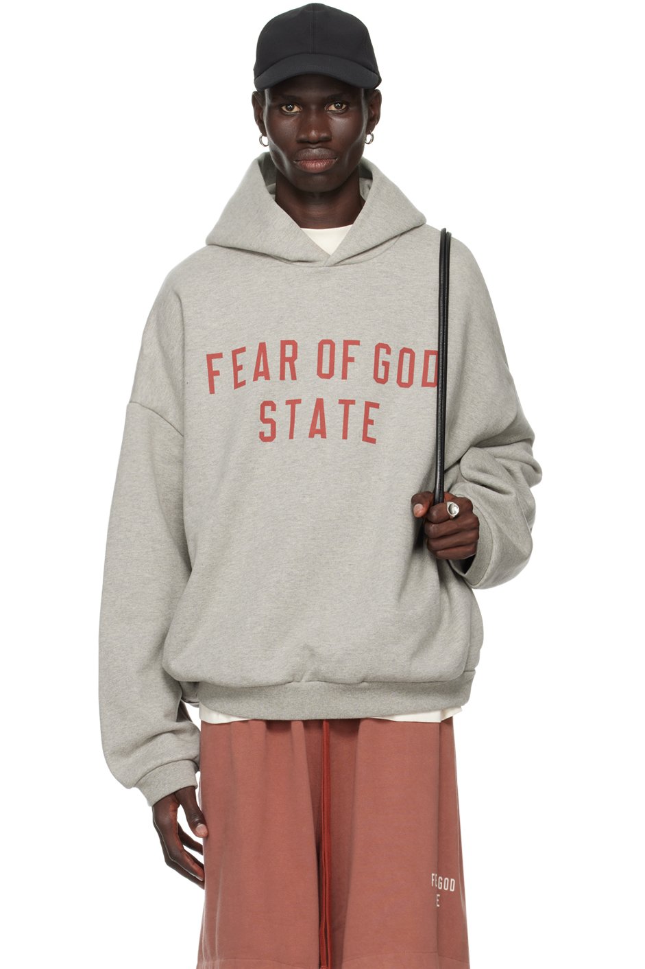 Fear of God ESSENTIALS - Gray Printed Logo Hoodie