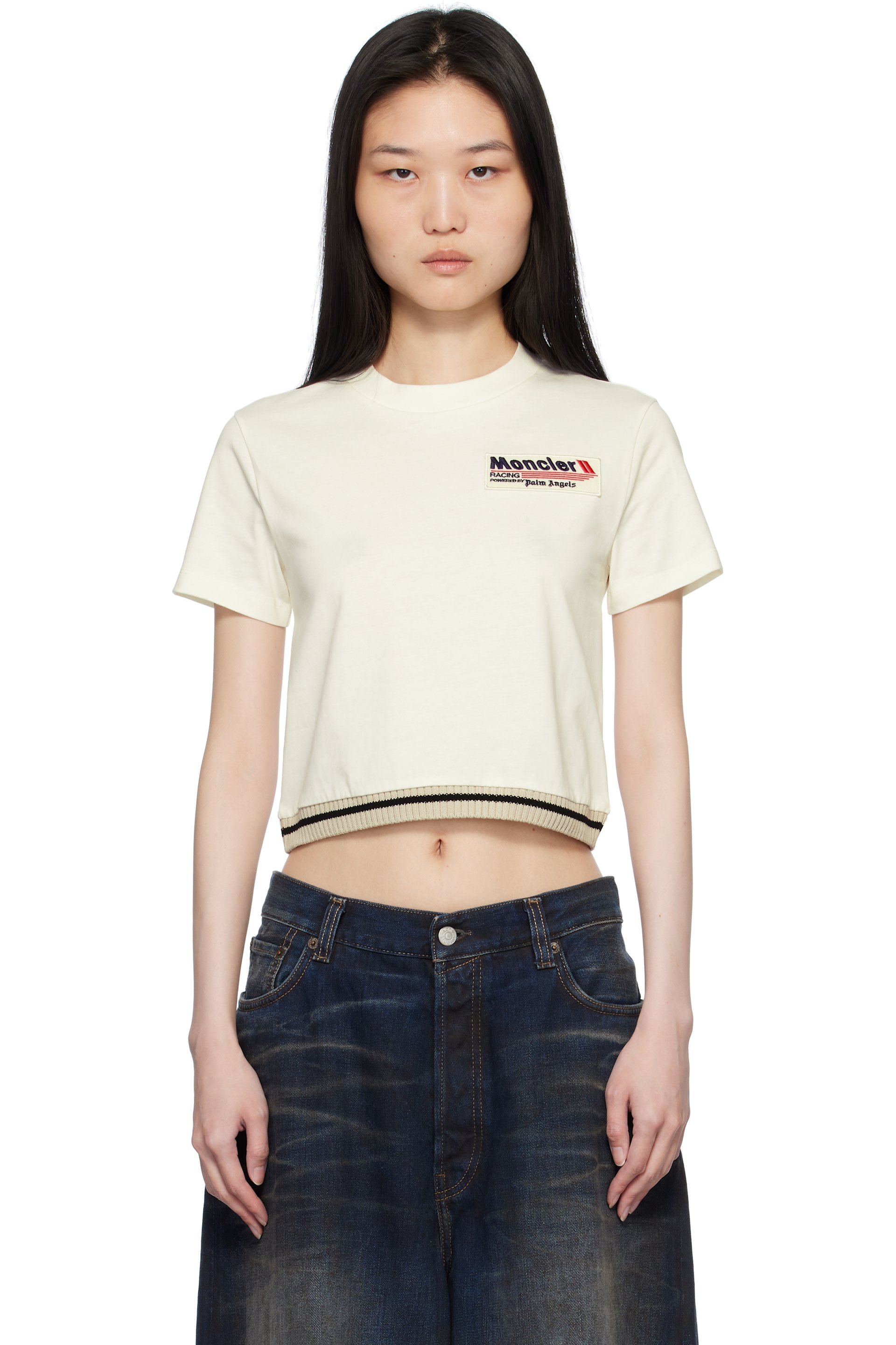 Moncler Genius - T-shirt 'Racing' blanc - Moncler x Palm Angels