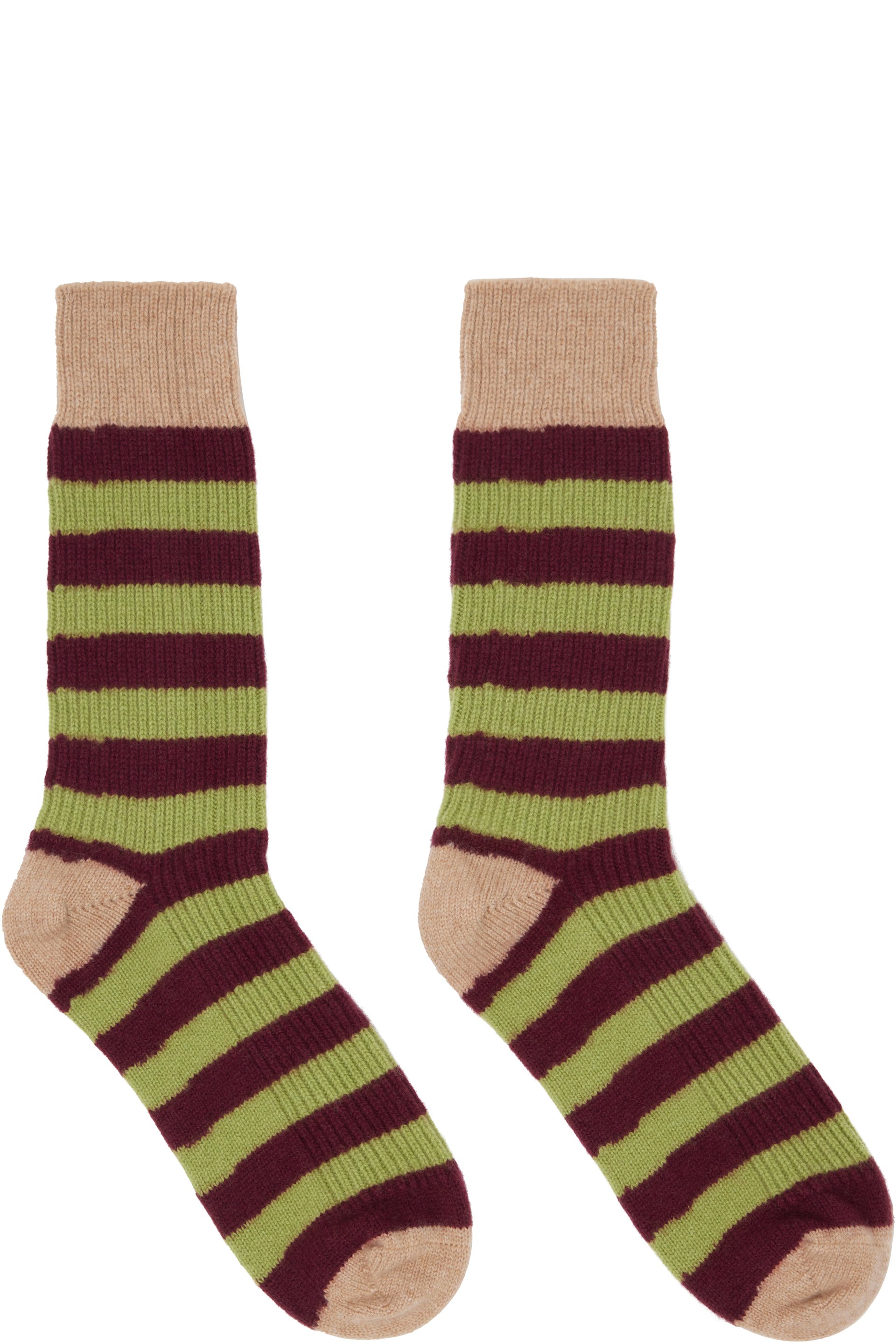 Guest in Residence - Chaussettes vert et rose