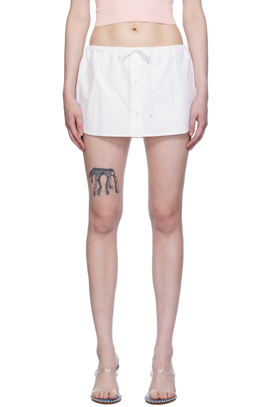 Alexander Wang - White Drawstring Skort