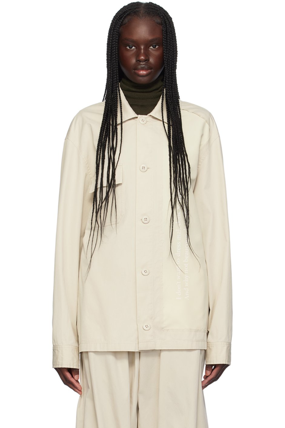 MM6 Maison Margiela - Blouson blanc cassé à panneaux