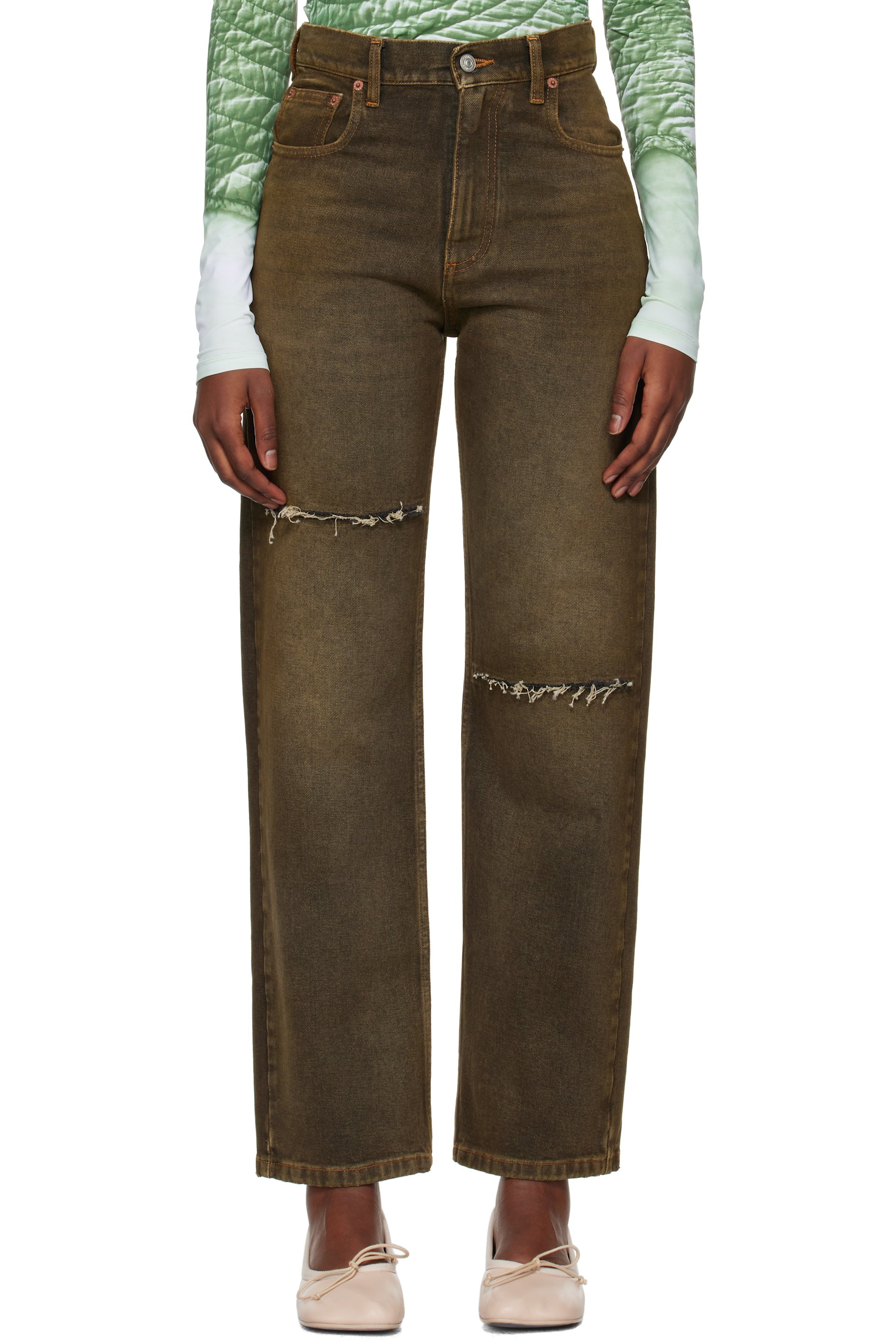 MM6 Maison Margiela - Jean brun à cinq poches