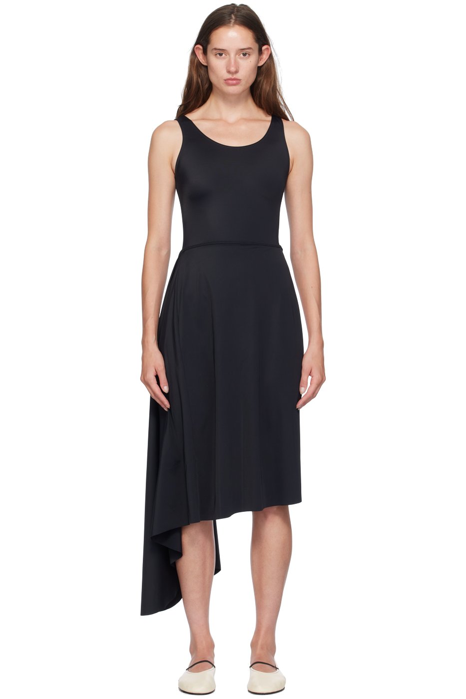 MARIE ADAM-LEENAERDT - Robe midi de style maillot de bain noire à paréo