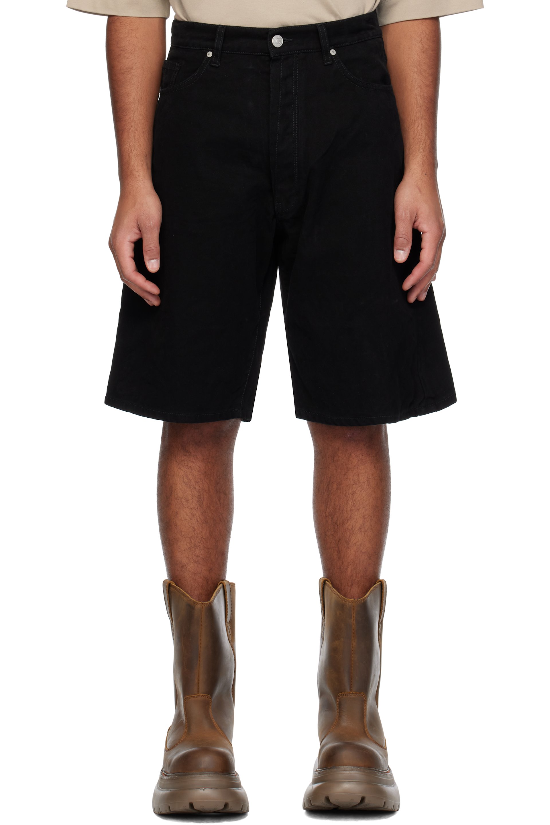 B1ARCHIVE - Black Skater Denim Shorts